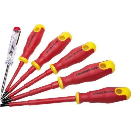 Набор STAYER "PROFI" "ELECTRO": Отвертки диэлектрические, тестер, 100-250В, Cr-V, 6шт 25145-H6_z01 купить в Когалыме