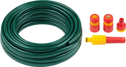 Набор поливочный GRINDA: Шланг 1/2"x15 м, наконечник-распылитель, поливочная арматура 428497-1/2-15 купить в Когалыме