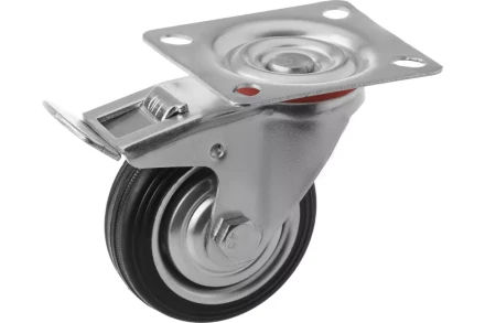 Колесо поворотное резина SCb 97 85 мм с тормозом (F) 1046153 купить в Когалыме