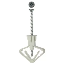 Дюбель ЗУБР "МАСТЕР" полипропиленовый, тип "Бабочка", для пустотелых конструкций, с оцинкованным саморезом, 10 х 50 мм, 4 шт 4-301326