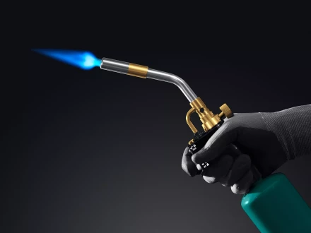 Blue Fire  KF-9000  горелка для МАПП / MAPP газа,  с пъезоподжигом,  на баллон c резьбовым соединением US 1, 2000°C 55510 купить в Когалыме