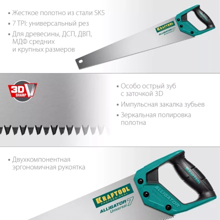 Ножовка универсальная Alligator Universal 7 15004-55 купить в Когалыме