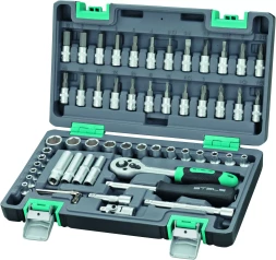 Набор инструментов 1/4 CrV пластиковый кейс 57 предметов STELS 14101