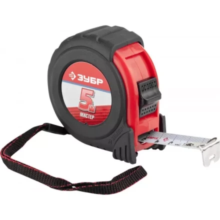 Рулетка ЗУБР "МАСТЕР", обрезиненный корпус, на карточке, 5 м / 19 мм 34055-05-19_z02 купить в Когалыме
