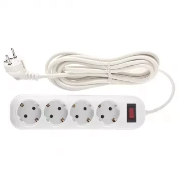 Удлинитель бытовой серия EF, с заземлением и выключателем, 4м, 4 розетки, 10A Stern 95777 купить в Когалыме