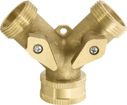 Разветвитель 2- х  канальный регулируемый внешняя и внутренняя резьба 3/4" латунный  PALISAD 66523