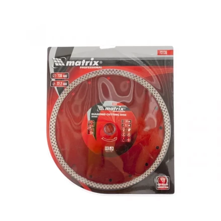 Диск алмазный отрезной сплошной 230 х 22,2 мм сухая резка MATRIX Professional 73136 купить в Когалыме