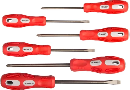 Набор отверток ЗУБР "МАСТЕР", хром-ванадиевая сталь, эргономичная трехкомпонентная рукоятка, 6шт 25235-H6 купить в Когалыме