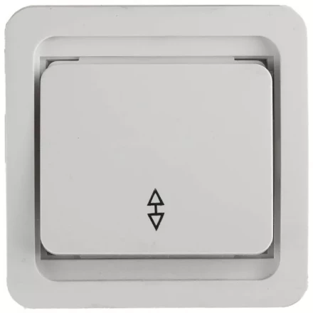 Выключатель СВЕТОЗАР "ГАММА" проходной одноклавишный, без подсветки, цвет белый, 10А/~250В SV-54137-W купить в Когалыме