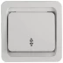 Выключатель СВЕТОЗАР "ГАММА" проходной одноклавишный, без подсветки, цвет белый, 10А/~250В SV-54137-W купить в Когалыме
