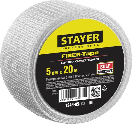 Серпянка самоклеящаяся FIBER-Tape, 5 см х 20м, STAYER Professional 1246-05-20 1246-05-20_z01 купить в Когалыме