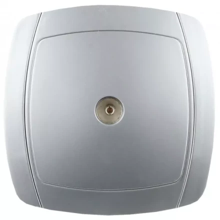 Розетка СВЕТОЗАР "АКЦЕНТ" телевизионная одинарная в сборе, цвет серебристый металлик SV-54215-SM купить в Когалыме