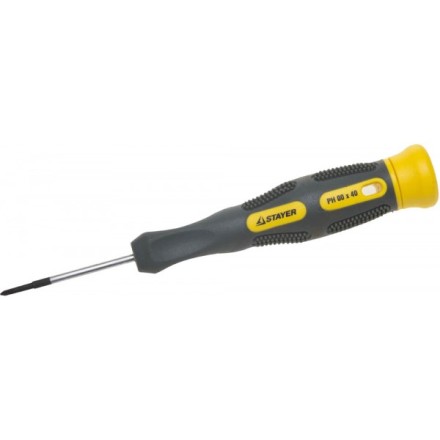 Отвертка STAYER &quot;PROFESSIONAL&quot; &quot;MAX-GRIP&quot; для точн работ, Cr-V, двухкомп рукоятка, магнит наконечник, PH №00x40мм 25826-00-040 G купить в Когалыме