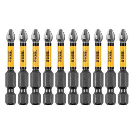 Бита IMPACT, PH2x50 мм, лазерная обработка шлица, сталь S2, 10 шт., Е 6,3 Denzel 11689 купить в Когалыме