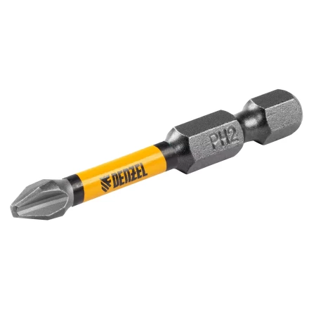 Бита IMPACT, PH2x50 мм, лазерная обработка шлица, сталь S2, 10 шт., Е 6,3 Denzel 11689 купить в Когалыме