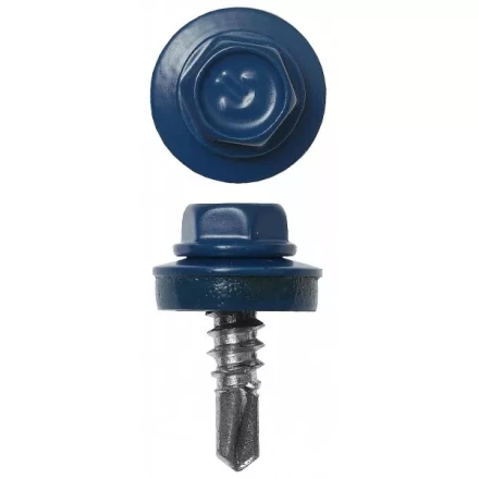 Саморезы ЗУБР "ПРОФЕССИОНАЛ" окраш., RAL 5005 синий насыщен., для крепл. кров. матер. к металл. констр., 5.5x25мм, 1800шт 4-300310-55-025-5005 купить в Когалыме