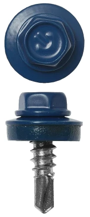 Саморезы ЗУБР "ПРОФЕССИОНАЛ" окраш., RAL 5005 синий насыщен., для крепл. кров. матер. к металл. констр., 5.5x25мм, 1800шт 4-300310-55-025-5005 купить в Когалыме