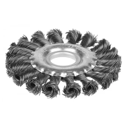 STAYER "PROFESSIONAL". Щетка дисковая для УШМ, жгутированная стальная проволока 0,5мм, 100ммх22мм 35120-100 купить в Когалыме