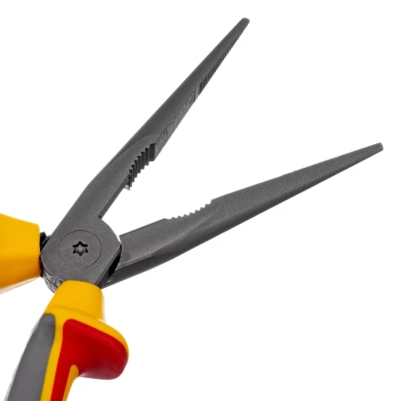 Длинногубцы прямые Denzel 17305, диэлектрические рукоятки до 1000 В, трехкомпонентные рукоятки, 205мм купить в Когалыме