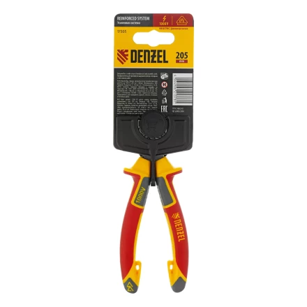 Длинногубцы прямые Denzel 17305, диэлектрические рукоятки до 1000 В, трехкомпонентные рукоятки, 205мм купить в Когалыме