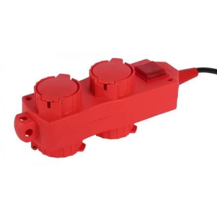 Удлинитель СВЕТОЗАР электрический с заземлением, выключатель, евро, 4 (2х2) гнезда, с крышками, 5м SV-55017-5 купить в Когалыме