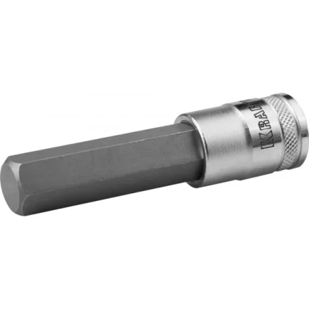 Торцовая бита-головка KRAFTOOL "INDUSTRIE QUALITAT", удлиненная, материал S2, HEX, сатинированная, 1/2", H17 27909-17_z01 купить в Когалыме