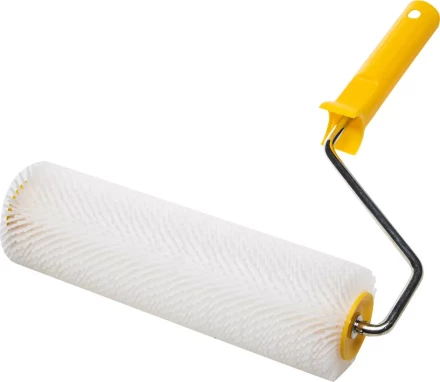 Валик игольчатый STAYER для наливных полов в сборе, пластмассовые иглы, бюгель 8мм, 75х250мм 03951-25 купить в Когалыме