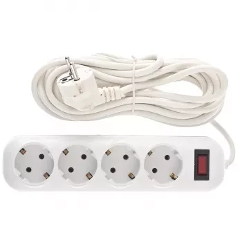 Удлинитель бытовой серия EF, с заземлением и выключателем, 5м, 4 роз., 10A Stern 95778 купить в Когалыме