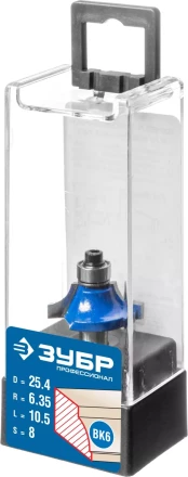 ЗУБР 25.4 x 10.5 мм, радиус 6.3 мм, фреза кромочная калевочная №1, Профессионал (28700-25.4) купить в Когалыме