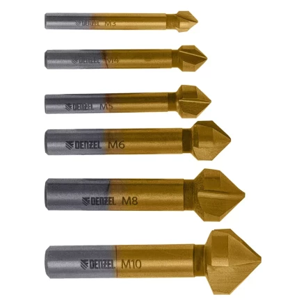 Набор зенковок Denzel 72313, HSS, M3-M10, 6 шт, металл. кейс купить в Когалыме