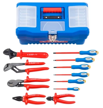 Набор ЗУБР "ПРОФЕССИОНАЛ": Губцевый инструмент, диэлектрический, высоковольтный до ~1000В, 12предм 2214-H12_z01 купить в Когалыме