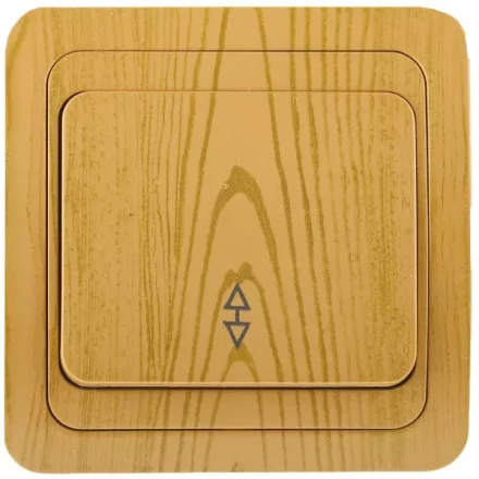 Выключатель СВЕТОЗАР "ГАММА" проходной, одноклавишный, цвет ольха, 10A/~250B SV-54137-A купить в Когалыме