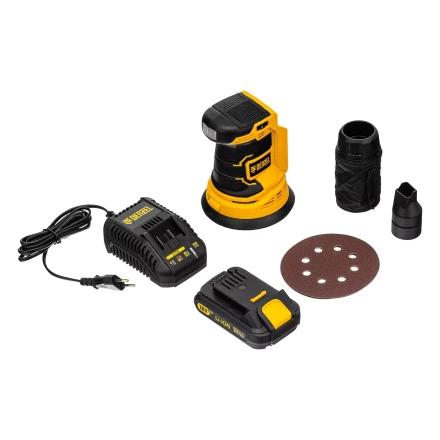 Машина шлифовальная эксцентриковая аккумуляторная Denzel 28470 COS-125, 18В Li-Ion купить в Когалыме