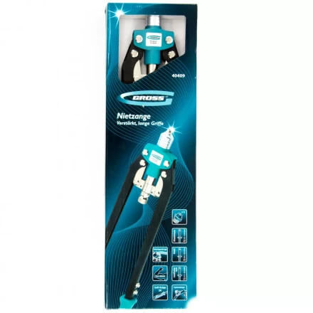 Заклепочник двуручный усиленный 520 мм, удлин.рукоятки, для заклепок 3,2-4,0-4,8-6,0-6,4 GROSS 40409 купить в Когалыме