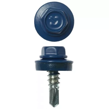 Саморезы ЗУБР "ПРОФЕССИОНАЛ" окраш., RAL 5005 синий насыщен., для крепл. кров. матер. к металл. констр., 5.5x19мм, 2500шт 4-300310-55-019-5005 купить в Когалыме