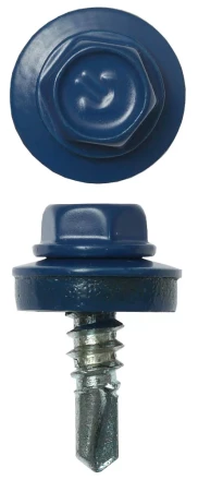 Саморезы ЗУБР "ПРОФЕССИОНАЛ" окраш., RAL 5005 синий насыщен., для крепл. кров. матер. к металл. констр., 5.5x19мм, 2500шт 4-300310-55-019-5005 купить в Когалыме