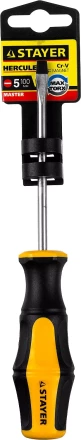 Отвертка STAYER "MASTER" "HERCULES", Сr-V, противоскользящая рукоятка, SL5,0x100мм 25051-05-10_z02 купить в Когалыме