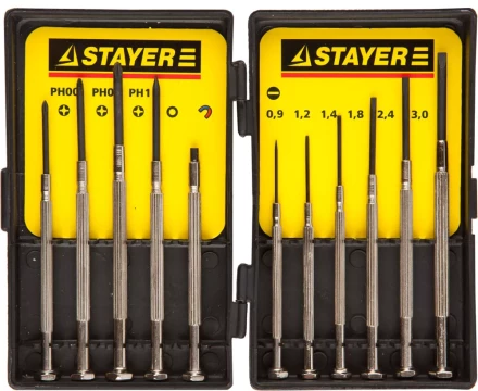 STAYER "MASTER". Набор: Отвертки часовые для особо точных работ, с цельнометаллическими рукоятками 2560-H11_z01 купить в Когалыме