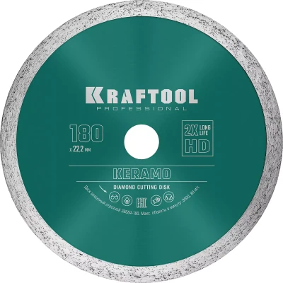 Диск алмазный отрезной для УШМ KERAMO 36684-180