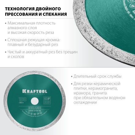 Диск алмазный отрезной для УШМ KERAMO 36684-180 купить в Когалыме