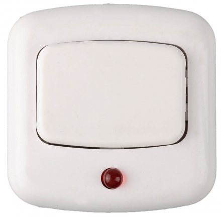 Кнопка СВЕТОЗАР для звонка, с индикацией включения, цвет белый, 220В 58303 купить в Когалыме