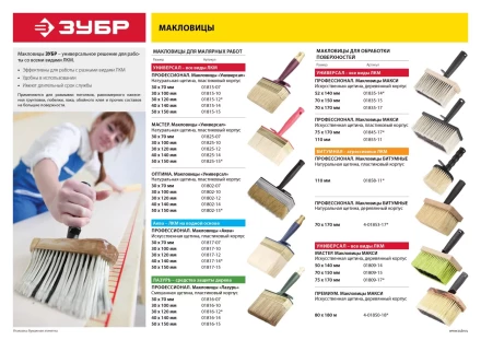 Макловица ЗУБР "АКВА", искусственная щетина, пластмассовый корпус, 50х150мм 01817-15 купить в Когалыме