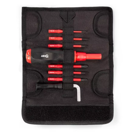 Диэлектрическая динамометрическая отвертка VDE КВТ НИО-3306 со сменными битами SLIM, 6 шт. (90952) купить в Когалыме