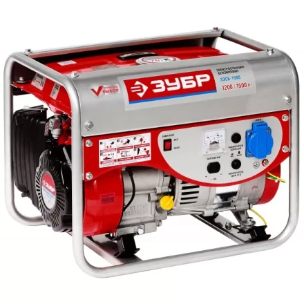 Электростанция ЗУБР бензиновая, 4-х тактная, ручной пуск, 220В, 1500Вт ЗЭСБ-1500 купить в Когалыме