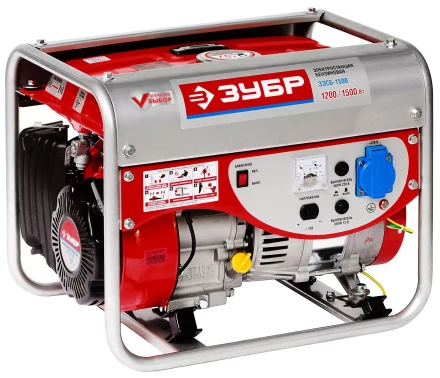 Электростанция ЗУБР бензиновая, 4-х тактная, ручной пуск, 220В, 1500Вт ЗЭСБ-1500 купить в Когалыме
