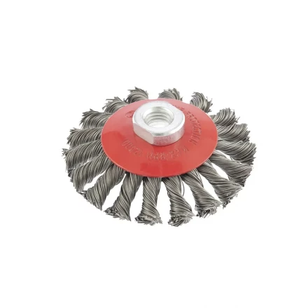 Щетка для УШМ 100 мм М14 "тарелка" крученая проволока 0,5 мм MATRIX 74609 купить в Когалыме