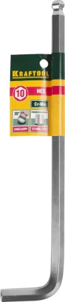 Ключ KRAFTOOL "INDUSTRIE" имбусовый, длинный c шариком, Cr-Mo, хромосатинированное покрытие, HEX 10 27437-10 купить в Когалыме