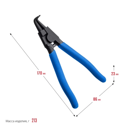 ЗУБР 170 мм, изогнутые губки, внешний съемник стопорных колец, Профессионал (22821-4) купить в Когалыме