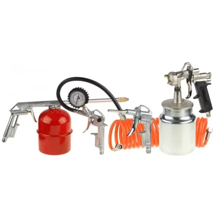 Набор пневматический STAYER "MASTER" универсальный: краскораспылитель с нижним бачком, пистолеты, пневмошланг, 5 предм 06487-H5 купить в Когалыме