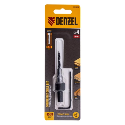 Сверло-зенкер под конфирмат, 4 мм, Denzel 704204 купить в Когалыме